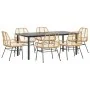 Juego de comedor de jardín 7 pzas con cojines ratán PE marrón von , Gartensets - Ref: Foro24-3334560, Preis: 554,46 €, Rabatt...