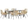 Juego de comedor de jardín 7 pzas con cojines ratán PE marrón by , Garden sets - Ref: Foro24-3334574, Price: 566,44 €, Discou...