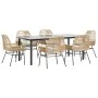 Juego de comedor de jardín 7 pzas con cojines ratán PE marrón by , Garden sets - Ref: Foro24-3334574, Price: 566,44 €, Discou...
