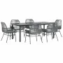 Juego comedor jardín 7 pzas cojines ratán sintético vidrio gris by , Garden sets - Ref: Foro24-3334581, Price: 533,94 €, Disc...