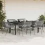 Juego comedor jardín 7 pzas cojines ratán sintético vidrio gris | Foro24.es | Tu tienda online para hogar, jardín y más Foro24.es