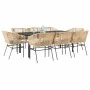 Juego comedor jardín 9 pzas cojines ratán sintético marrón by , Garden sets - Ref: Foro24-3334624, Price: 754,29 €, Discount:...