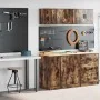 Armarios 2 uds para garaje madera ingeniería roble ahumado | Foro24.es | Tu tienda online para hogar, jardín y más Foro24.es