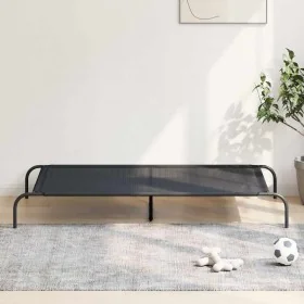 Cama elevada para perros negra 150x90x20 cm