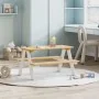 Mesa infantil con bancos IRUN madera maciza blanca 90x79,5x50cm | Foro24.es | Tu tienda online para hogar, jardín y más Foro24.es
