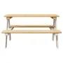 Mesa infantil con bancos IRUN madera maciza blanca 90x79,5x50cm | Foro24.es | Tu tienda online para hogar, jardín y más Foro24.es