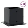 Bases para postes cuadradas 12 uds. Antracita 141x141 mm by , fence posts - Ref: Foro24-42000035, Price: 120,67 €, Discount: ...