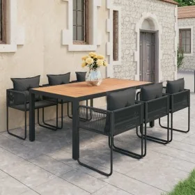Set de comedor de jardín de 7 piezas PVC ratán negro y marrón von , Gartensets - Ref: Foro24-3060110, Preis: 693,33 €, Rabatt...
