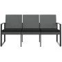 Banco jardín 3 plazas cojines PP aspecto de ratán gris oscuro by , garden benches - Ref: Foro24-360214, Price: 148,33 €, Disc...