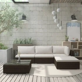 Set muebles de jardín 5 piezas y cojines ratán sintético marrón by , Garden sets - Ref: Foro24-46781, Price: 505,68 €, Discou...
