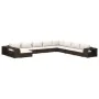 Set muebles de jardín 11 pzas y cojines ratán sintético marrón by , Garden sets - Ref: Foro24-46826, Price: 836,96 €, Discoun...