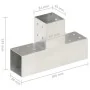 Conectores de postes en T 4 uds metal galvanizado 81x81 mm by , fence posts - Ref: Foro24-145464, Price: 60,77 €, Discount: -5%%
