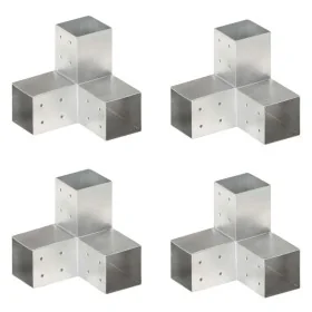 Conectores de postes en Y 4 uds metal galvanizado 81x81 mm by , fence posts - Ref: Foro24-145466, Price: 67,34 €, Discount: -5%%