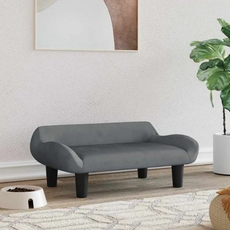 Cama para perros de terciopelo gris oscuro 70x40x24 cm by , Beds for dogs - Ref: Foro24-171953, Price: 61,23 €, Discount: -5%%