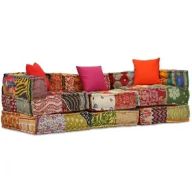 Puf modular de 3 plazas de tela patchwork by , Cushions for chairs and sofas - Ref: Foro24-244979, Price: 508,09 €, Discount:...