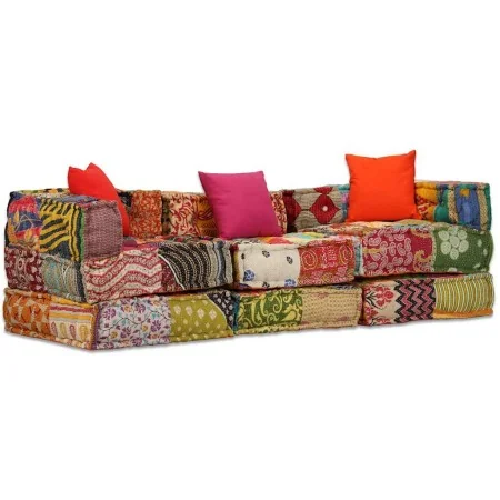 Puf modular de 3 plazas de tela patchwork von , Kissen für Stühle und Sofas - Ref: Foro24-244979, Preis: 508,09 €, Rabatt: -5%%