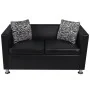 Conjunto de sofás de 2 y 3 plazas y sillón de cuero artificial negro von , Sofas - Ref: Foro24-272179, Preis: 860,42 €, Rabat...