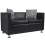 Conjunto de sofás de 2 y 3 plazas y sillón de cuero artificial negro von , Sofas - Ref: Foro24-272179, Preis: 860,42 €, Rabat...