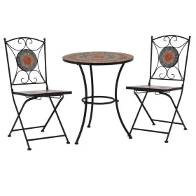 Set mesa y sillas bistró 3 piezas mosaico cerámica naranja/gris von , Gartensets - Ref: Foro24-279691, Preis: 240,74 €, Rabat...