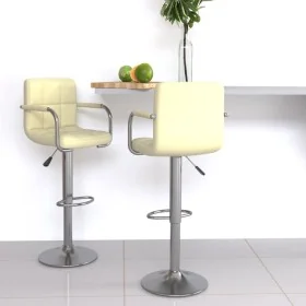 Taburetes de cocina 2 unidades cuero sintético color crema by , Kitchen stools - Ref: Foro24-334597, Price: 131,81 €, Discoun...
