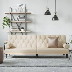 Sofá cama con reposabrazos tela color crema von , Sofas - Ref: Foro24-351940, Preis: 262,76 €, Rabatt: -5%%