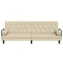 Sofá cama con reposabrazos tela color crema de , Sofás - Ref: Foro24-351940, Precio: 262,76 €, Descuento: -5%%