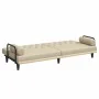 Sofá cama con reposabrazos tela color crema de , Sofás - Ref: Foro24-351940, Precio: 262,76 €, Descuento: -5%%