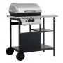 Barbacoa portátil de gas con mesita 3 estantes negro y plateado | Foro24.es | Tu tienda online para hogar, jardín y más Foro24.es