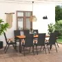 Juego de comedor para jardín 9 piezas negro y marrón von , Gartensets - Ref: Foro24-3060081, Preis: 768,00 €, Rabatt: -5%%