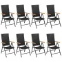 Juego de comedor para jardín 9 piezas negro y marrón von , Gartensets - Ref: Foro24-3060081, Preis: 768,00 €, Rabatt: -5%%