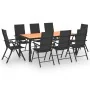 Juego de comedor de jardín 9 piezas negro y marrón von , Gartensets - Ref: Foro24-3060057, Preis: 791,47 €, Rabatt: -5%%
