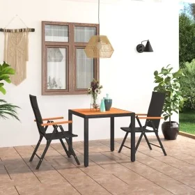 Juego de comedor para jardín 3 piezas negro y marrón von , Gartensets - Ref: Foro24-3060076, Preis: 290,42 €, Rabatt: -5%%