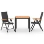 Juego de comedor para jardín 3 piezas negro y marrón von , Gartensets - Ref: Foro24-3060076, Preis: 295,24 €, Rabatt: -5%%