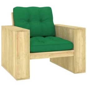 Silla de jardín y cojines verde madera pino impregnada by , Garden chairs - Ref: Foro24-3065746, Price: 171,89 €, Discount: -5%%