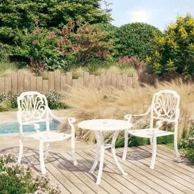 Mesa y sillas de bistró 3 piezas aluminio fundido blanco by , Garden sets - Ref: Foro24-3070567, Price: 410,60 €, Discount: -5%%