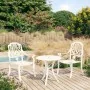 Mesa y sillas de bistró 3 piezas aluminio fundido blanco von , Gartensets - Ref: Foro24-3070567, Preis: 410,60 €, Rabatt: -5%%