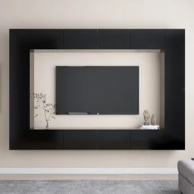Set de muebles de salón TV 8 piezas madera ingeniería negro von , TV-Möbel - Ref: Foro24-3078775, Preis: 464,74 €, Rabatt: -5%%