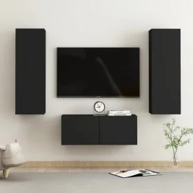Set de muebles de salón TV 3 pzas madera de ingeniería negro von , TV-Möbel - Ref: Foro24-3078763, Preis: 121,81 €, Rabatt: -5%%