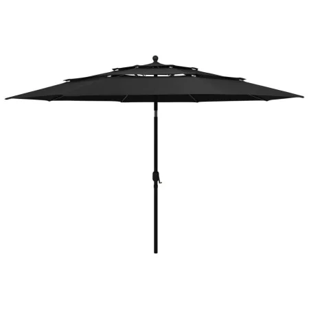 Sombrilla jardín de 3 niveles con palo de aluminio negro 3,5 m | Foro24.es | Tu tienda online para hogar, jardín y más Foro24.es