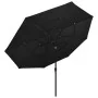 Sombrilla jardín de 3 niveles con palo de aluminio negro 3,5 m | Foro24.es | Tu tienda online para hogar, jardín y más Foro24.es