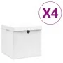 Cajas de almacenaje con tapas 4 uds blanco 28x28x28 cm de , Cestas para almacenaje - Ref: Foro24-325208, Precio: 28,40 €, Des...