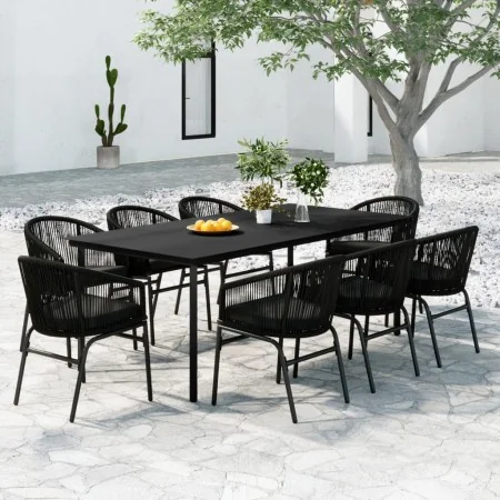 Juego de comedor de jardín 9 piezas negro de , Conjuntos de jardín - Ref: Foro24-3099226, Precio: 926,63 €, Descuento: -5%%