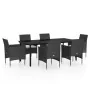 Juego de comedor de jardín 7 piezas con cojines negro von , Gartensets - Ref: Foro24-3099285, Preis: 608,11 €, Rabatt: -5%%