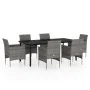 Juego de comedor de jardín 7 piezas con cojines gris y negro von , Gartensets - Ref: Foro24-3099291, Preis: 603,85 €, Rabatt:...
