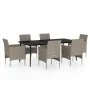 Juego de comedor de jardín 7 piezas con cojines beige y negro by , Garden sets - Ref: Foro24-3099321, Price: 578,38 €, Discou...
