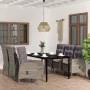 Juego de comedor de jardín 7 piezas con cojines gris y negro by , Garden sets - Ref: Foro24-3099363, Price: 1,00 €, Discount:...