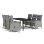 Juego de comedor de jardín 7 piezas con cojines gris y negro by , Garden sets - Ref: Foro24-3099363, Price: 1,00 €, Discount:...