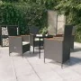 Juego de comedor de jardín 5 piezas con cojines negro von , Gartensets - Ref: Foro24-3099444, Preis: 619,74 €, Rabatt: -5%%