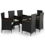 Juego de comedor de jardín 7 piezas con cojines negro von , Gartensets - Ref: Foro24-3099446, Preis: 878,90 €, Rabatt: -5%%