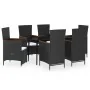 Juego de comedor de jardín 7 piezas con cojines negro von , Gartensets - Ref: Foro24-3099467, Preis: 872,97 €, Rabatt: -5%%